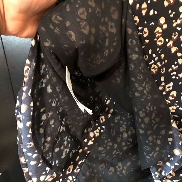 Anthropologie Blouse See U Soon Womens XS Black Ditsy Print Button Up NWT - Picture 6 of 11